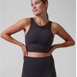 Lace High Neck Athleta Bra XS Black Neutral Sports Bra Lace X-Small